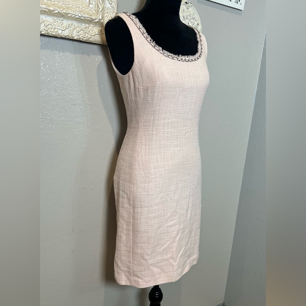 Karl Lagerfeld Blush Pink tweed shift dress - Picture 5 of 10